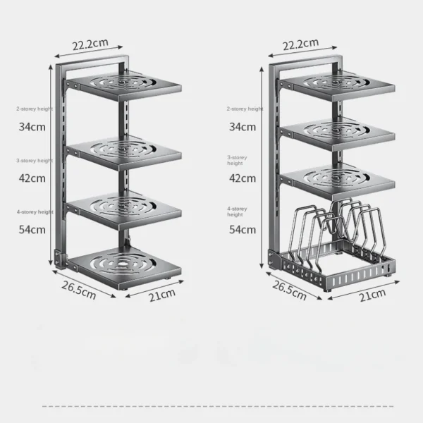 MultiLayer Pot Rack Kitchen Under Sink Storage Shelf Adjustable Cabinets Layered Corner Closet Organizer Durable Design - Image 6