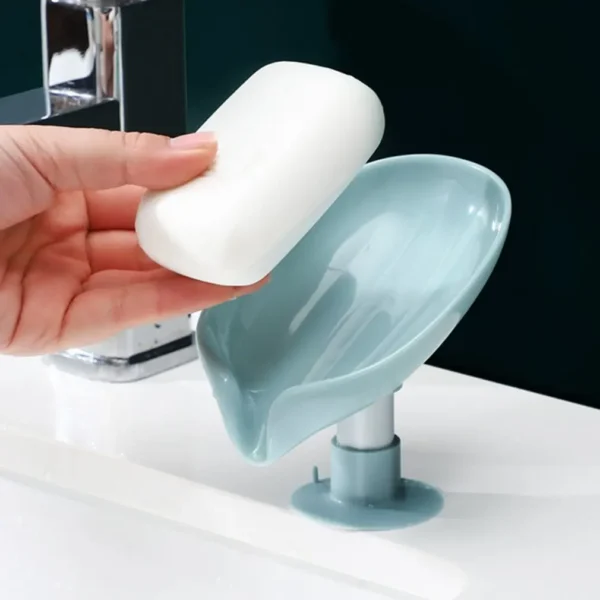 Bathroom Supplies Shower Soap Holder Leaf Shape Soap Box Drain Soap Holder Plastic Sponge Tray For Kitchen Bathroom Accessories - Image 2