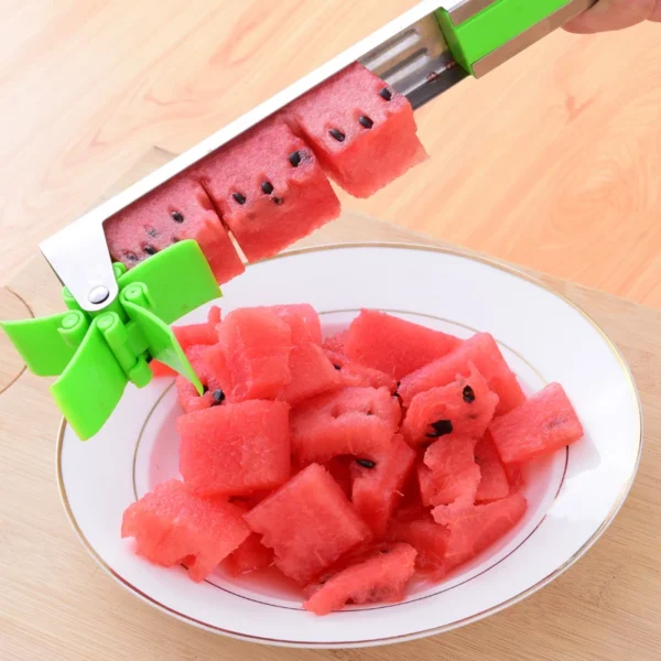 Watermelon Cutter Knife Stainless Steel Windmill Design Easy Cut Watermelon Piece Kitchen Gadget Salad Fruit Slicer Cutter Tools - Image 4